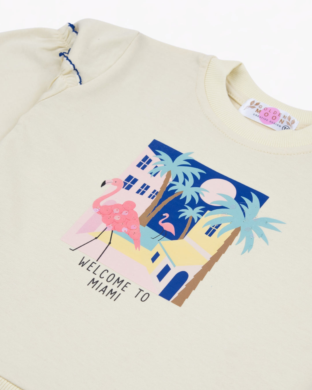 Girl Vacation Vibes Yellow Ruffle Sleeve Sweatshirt