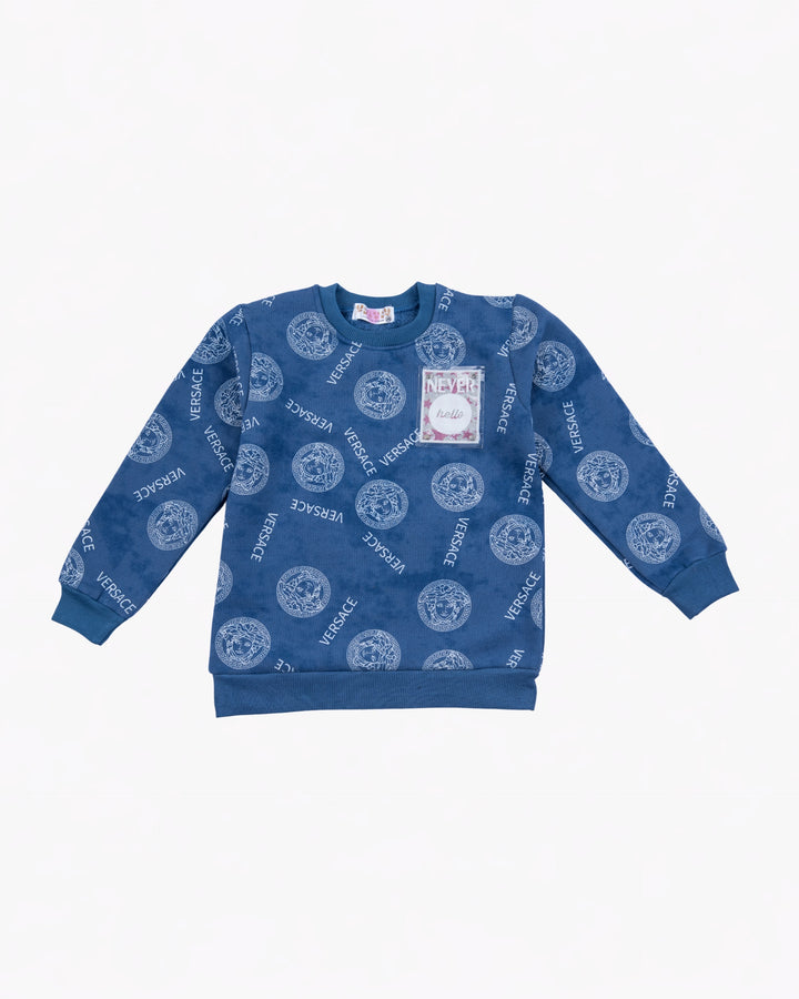 Girl Blue Street-Style Sweatshirt