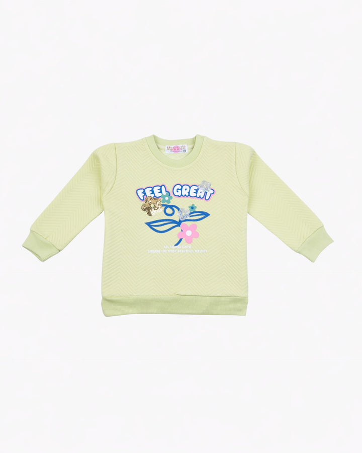 Girl Feel Great Green Crewneck Sweatshirt