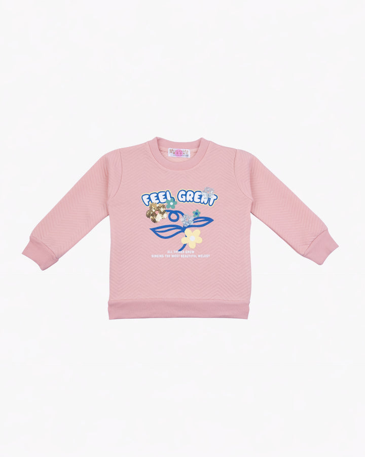 Girl Feel Great Pink Crewneck Sweatshirt