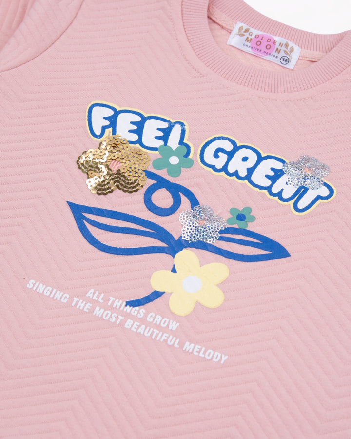 Girl Feel Great Pink Crewneck Sweatshirt