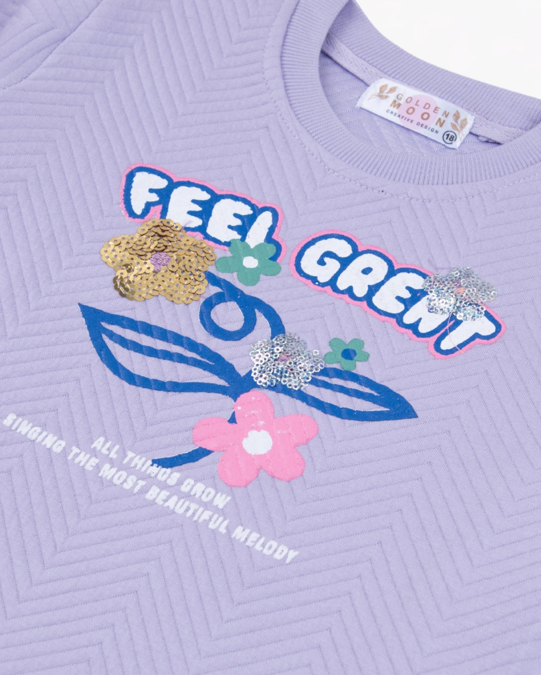 Girl Feel Great Purple Crewneck Sweatshirt