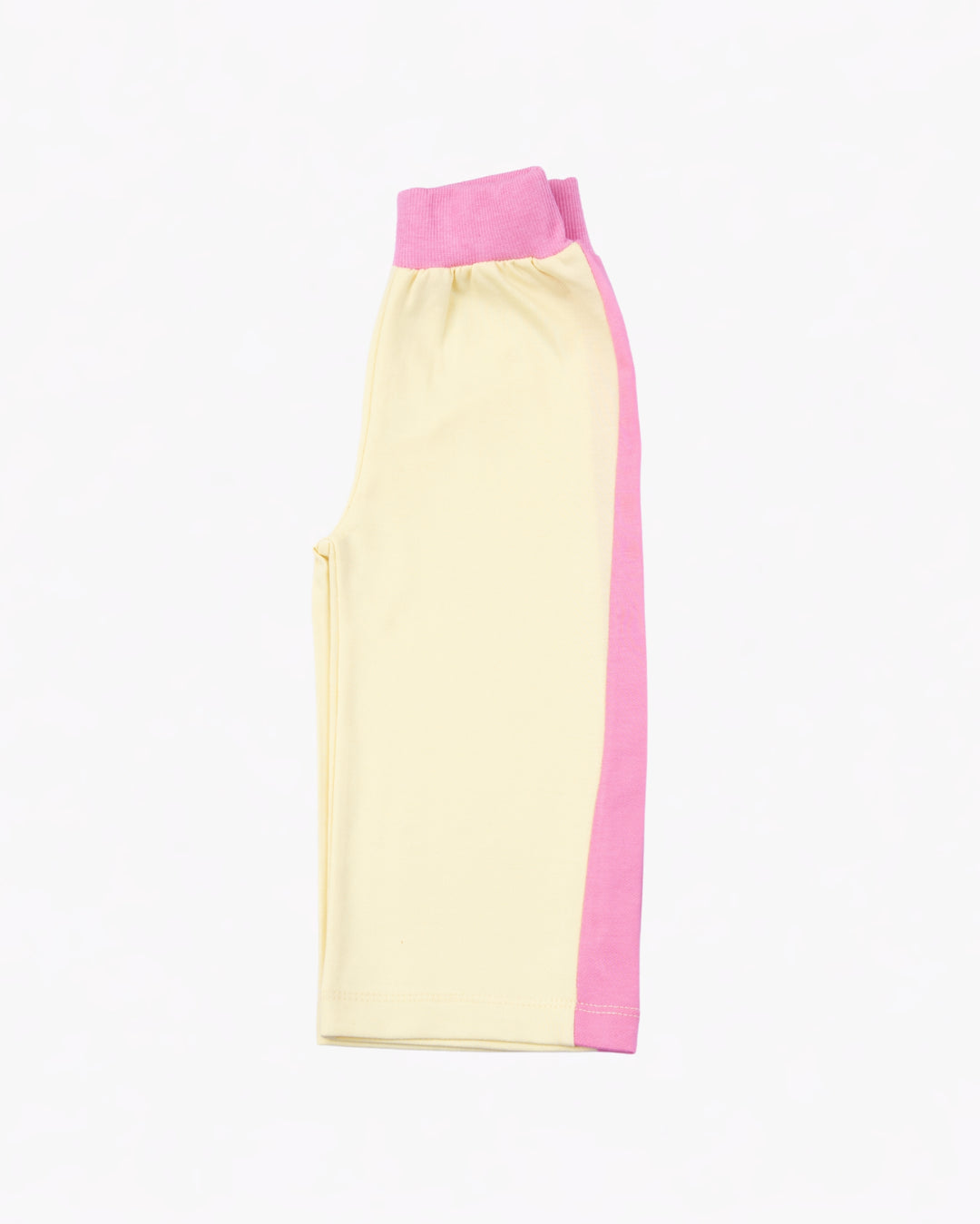 Girl Yellow Top and Contrast Stripe Pant Set