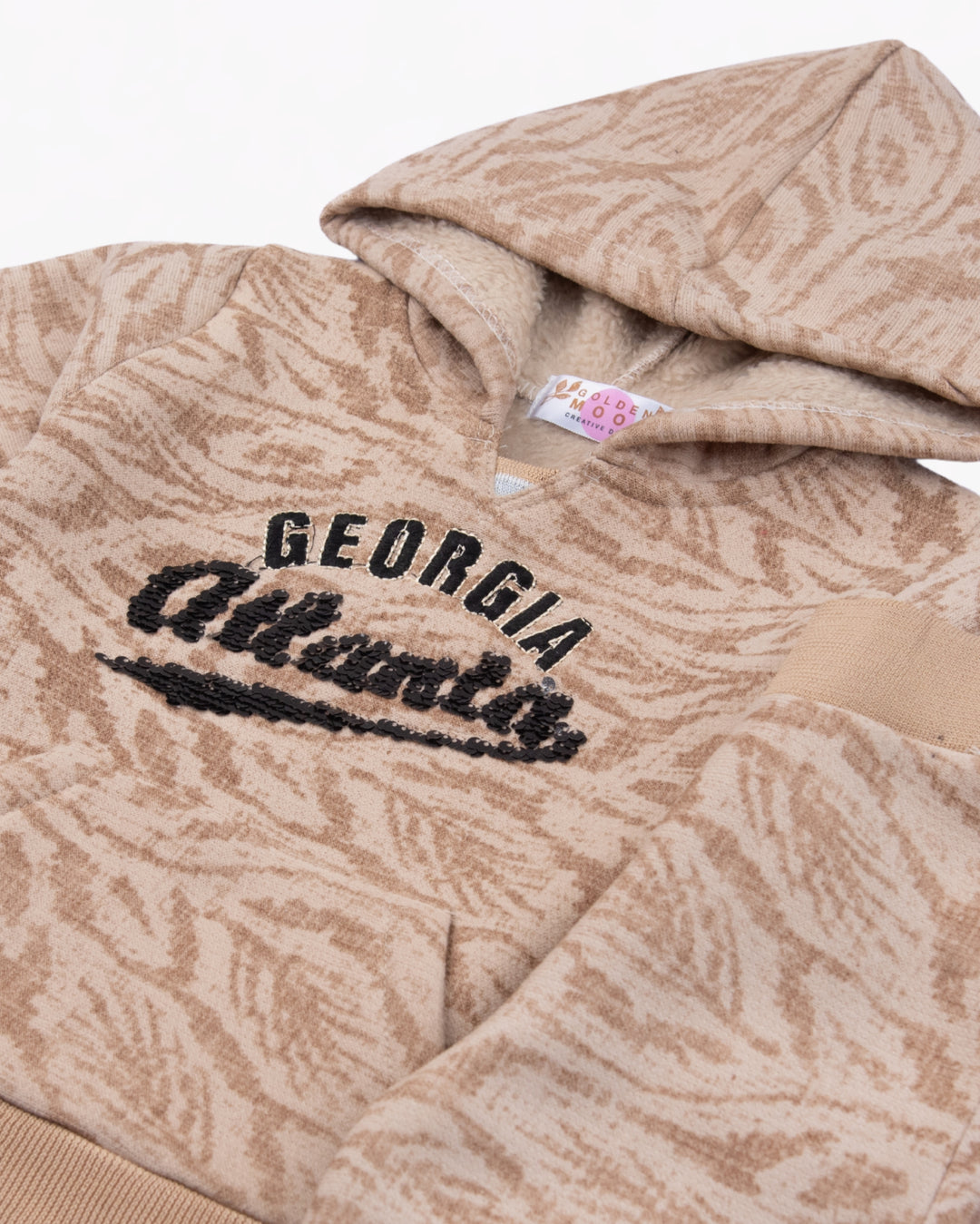 Girl Georgia Beige Hooded Sweatshirt and Pant Set