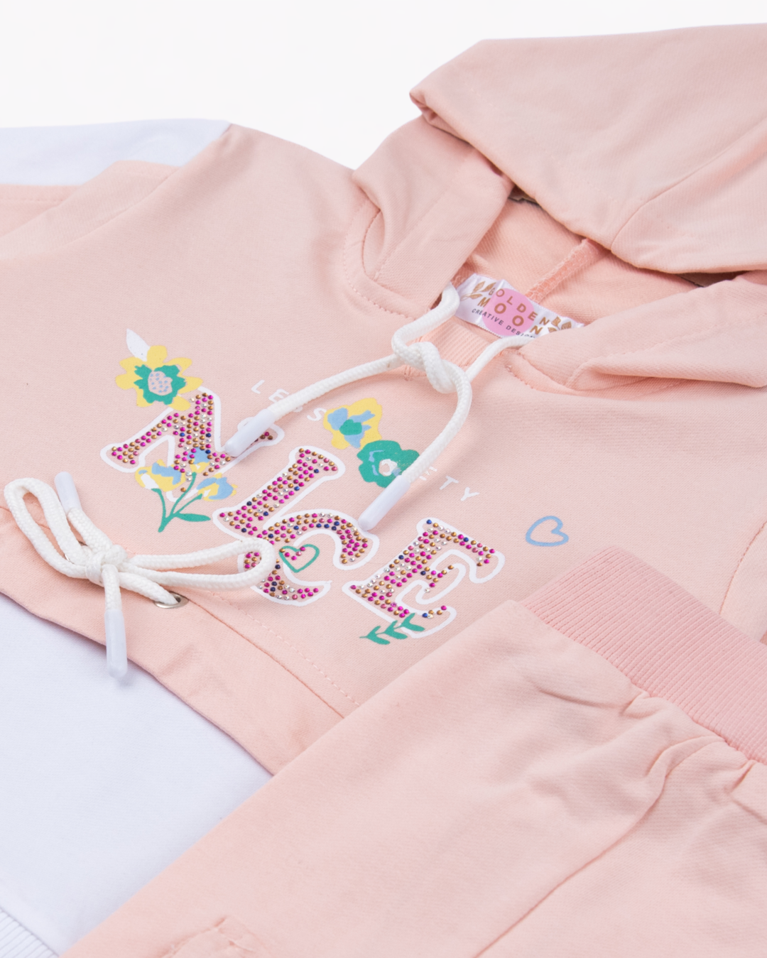 Girl Peach LOVE Hooded Top & Cargo Pant Set