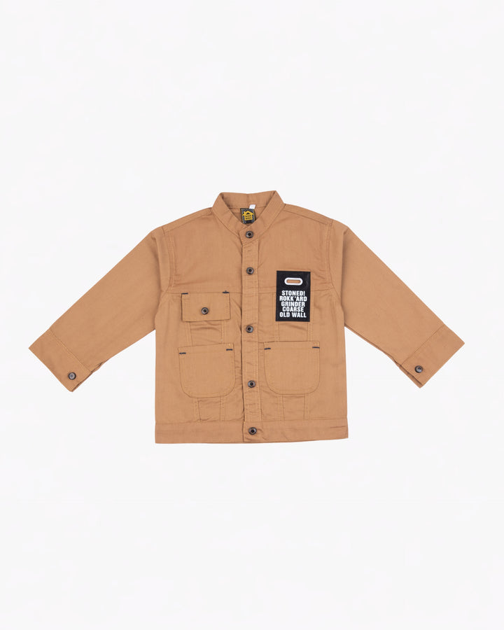 Boy Light Brown Casual Jacket and Jeans