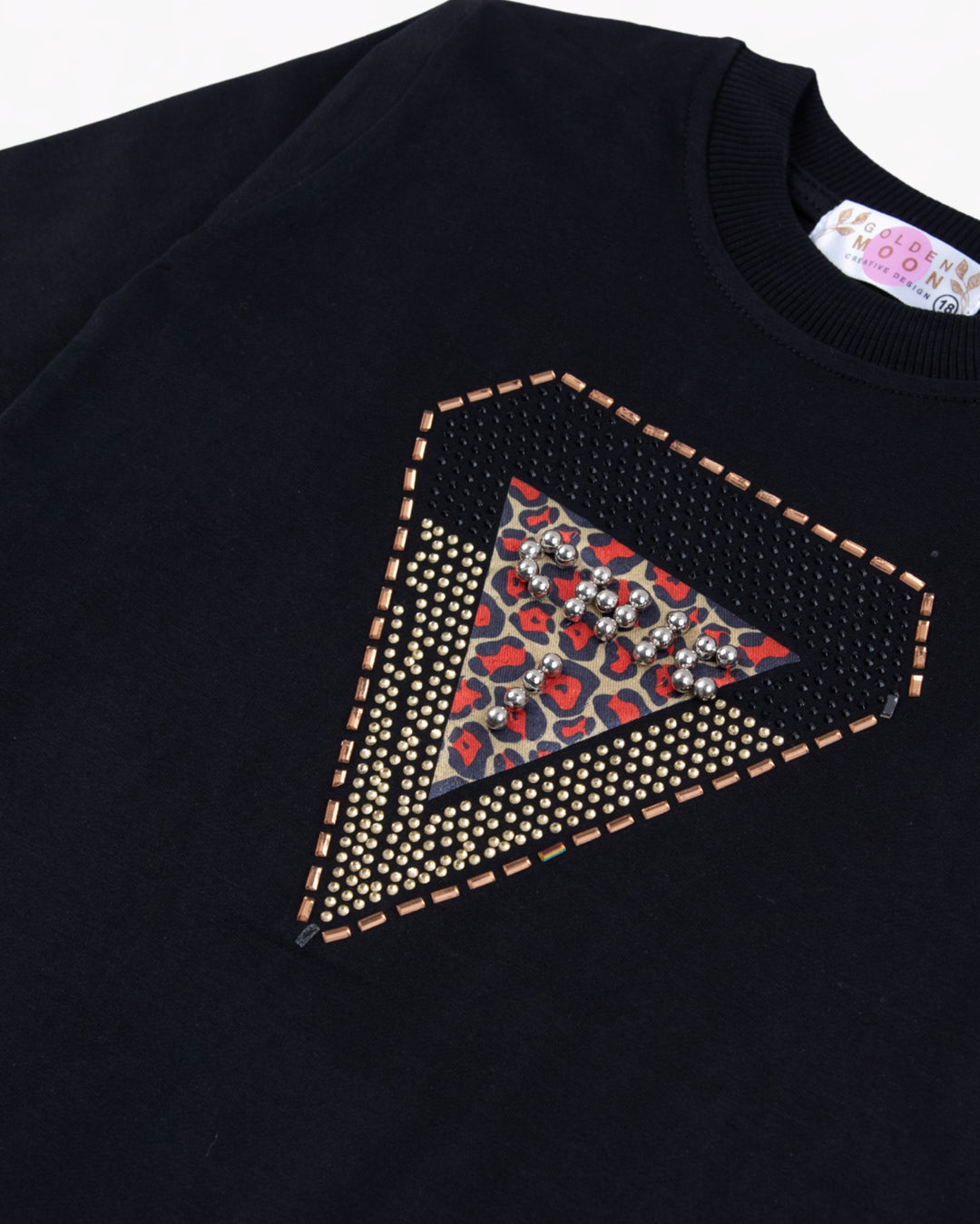 Girl Black Triangle Crewneck Sweatshirt