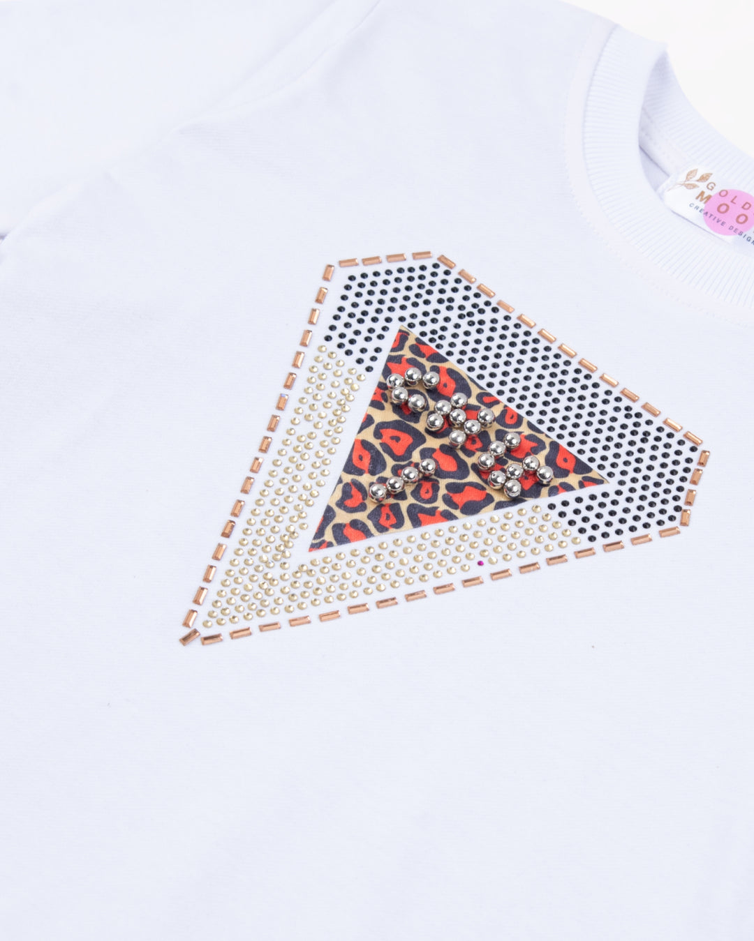 Girl White Triangle Crewneck Sweatshirt