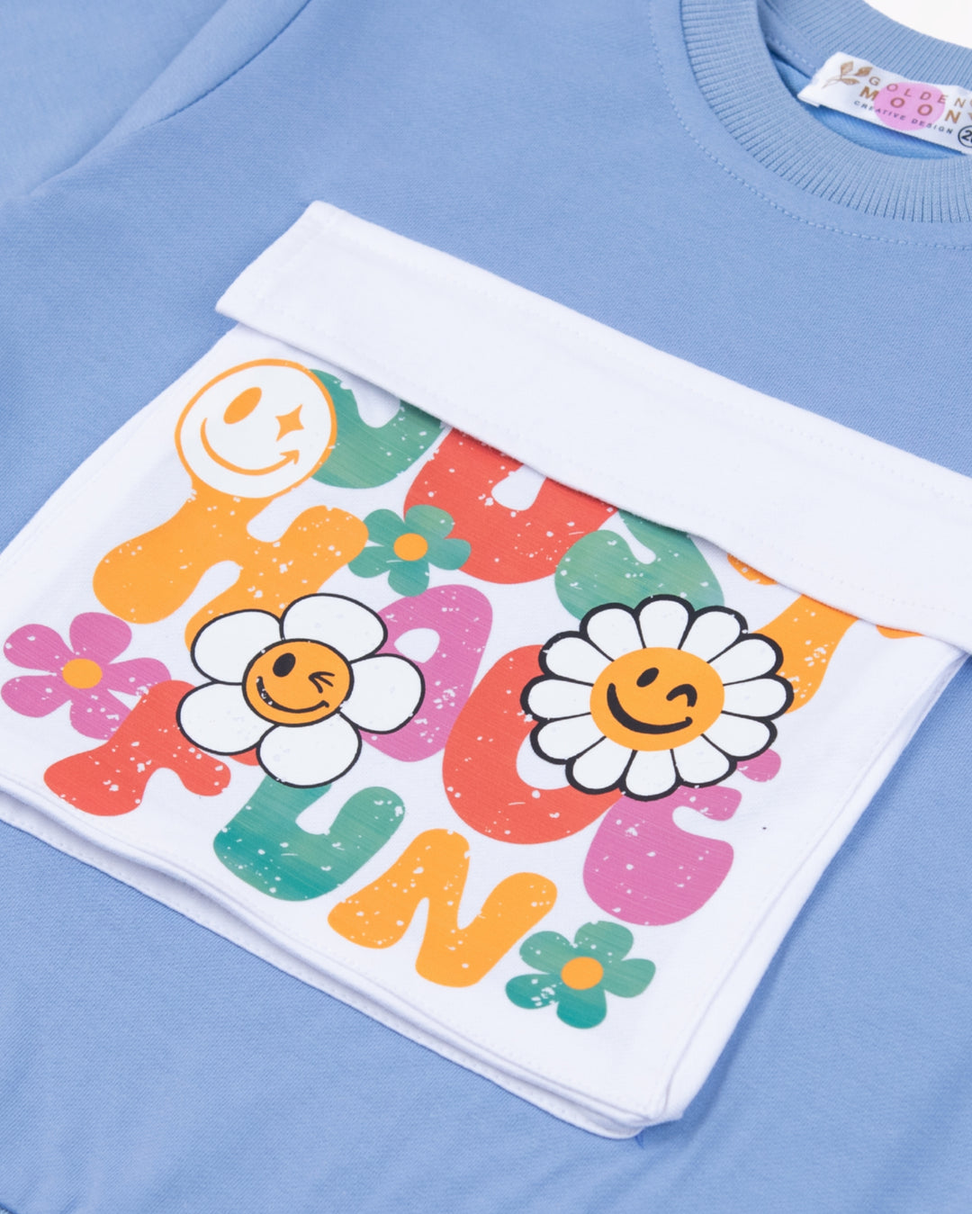 Girl Blue Floral Bloom Crewneck Sweatshirt