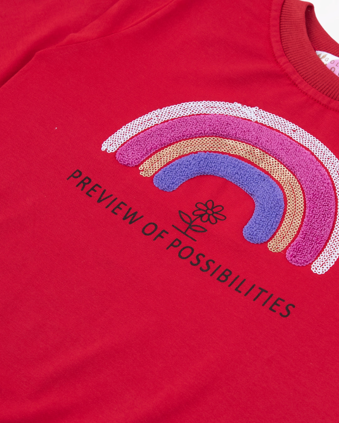 Girl Red Rainbow Crewneck Sweatshirt