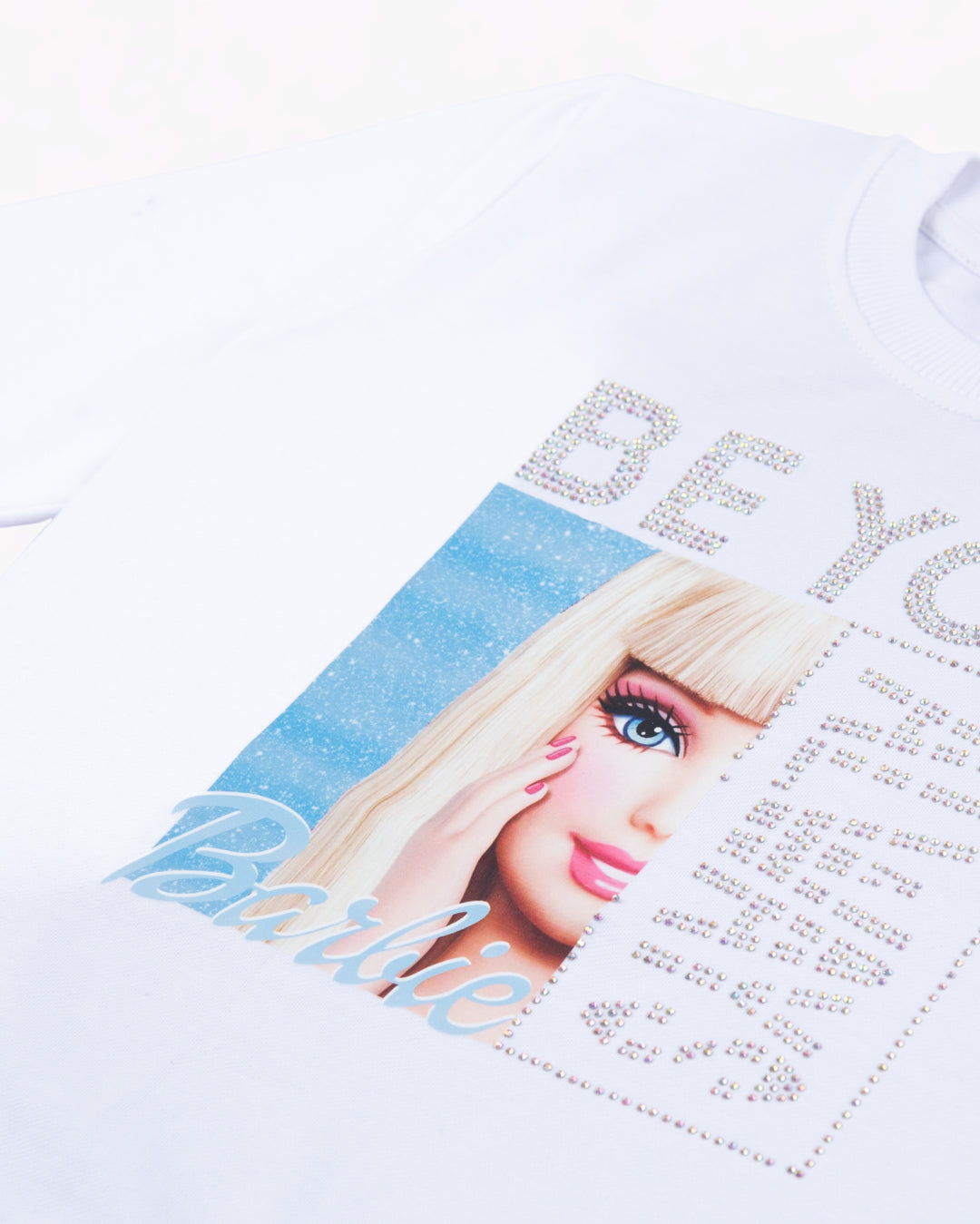 Girl Be You White Blue Crewneck Sweatshirt