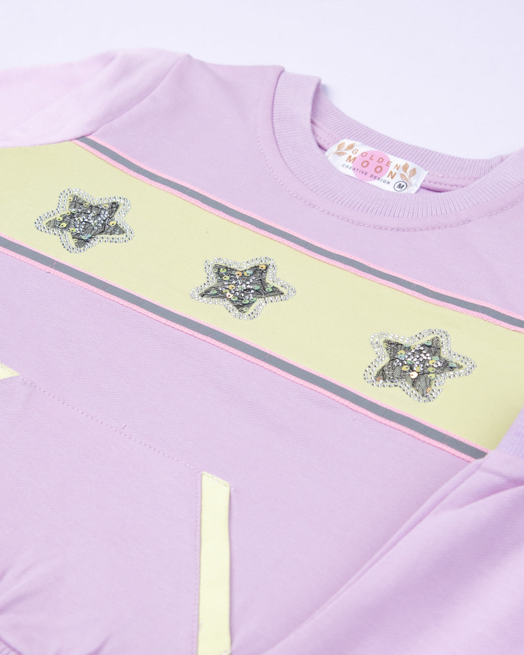 Girl Purple Star Crewneck and Pant Set