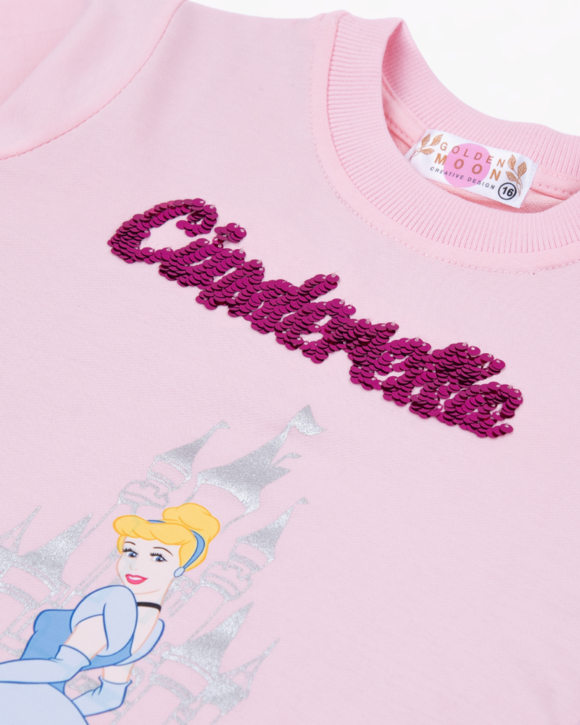 Girl Pink Fairytale Crewneck Sweatshirt