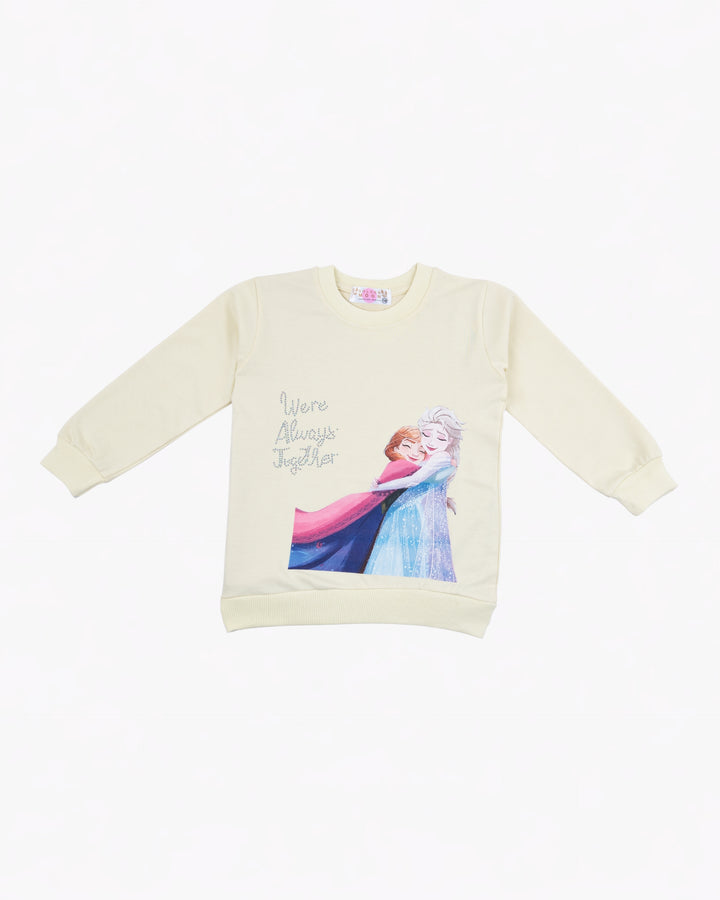 Girl Magical Sisters Yellow Crewneck Sweatshirt