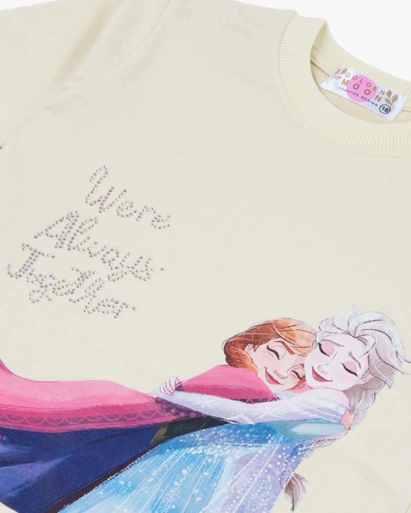 Girl Magical Sisters Yellow Crewneck Sweatshirt