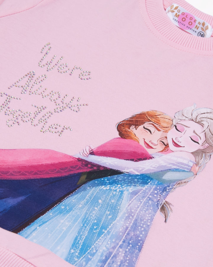 Girl Magical Sisters Pink Crewneck Sweatshirt