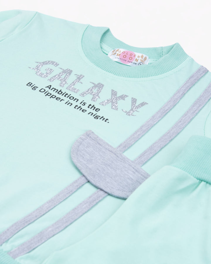Girl Green Galaxy Crewneck and Pant Set