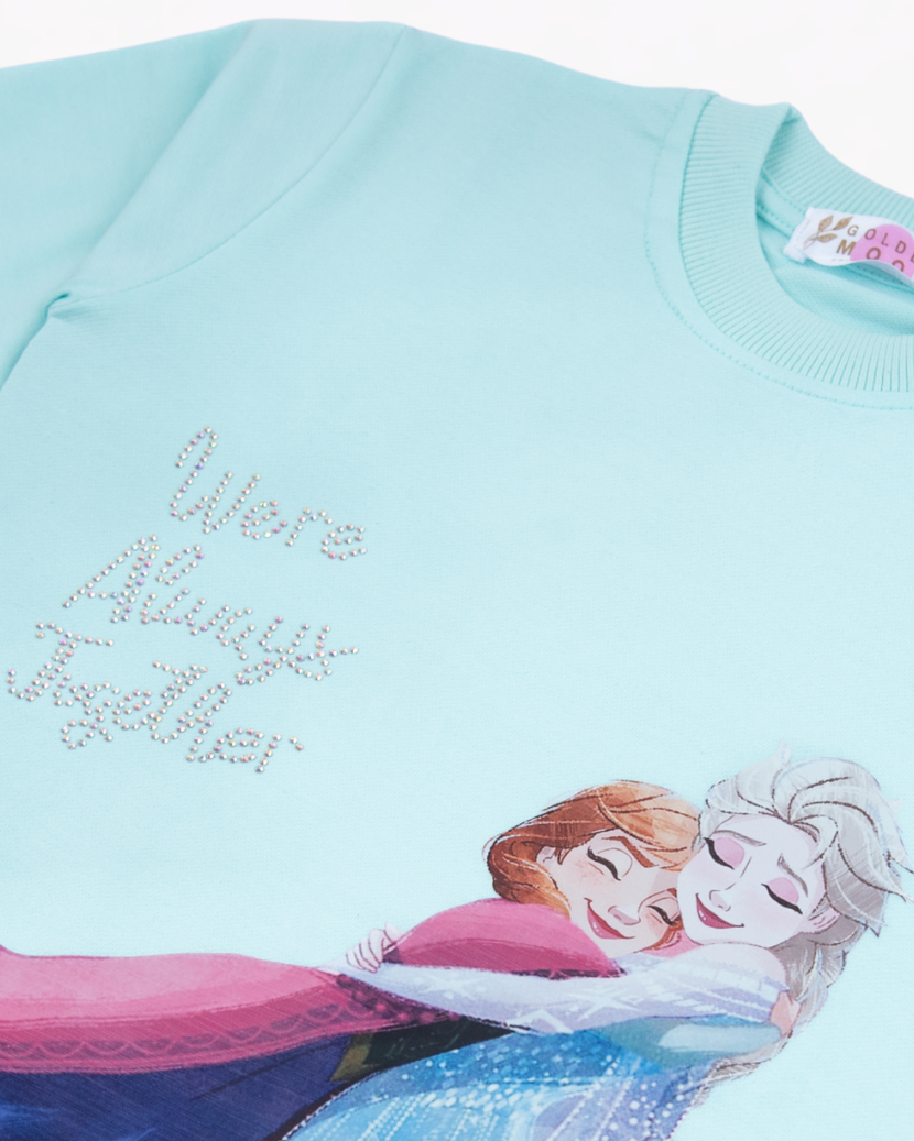 Girl Magical Sisters Green Crewneck Sweatshirt