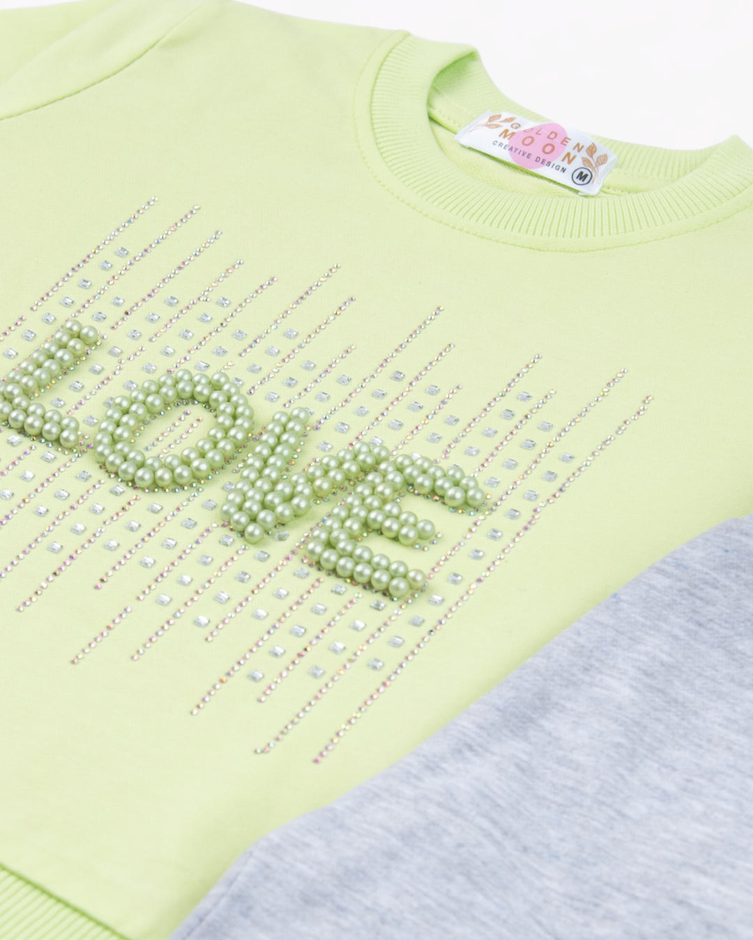 Girl Yellow LOVE Crewneck and Stripe Pant Set