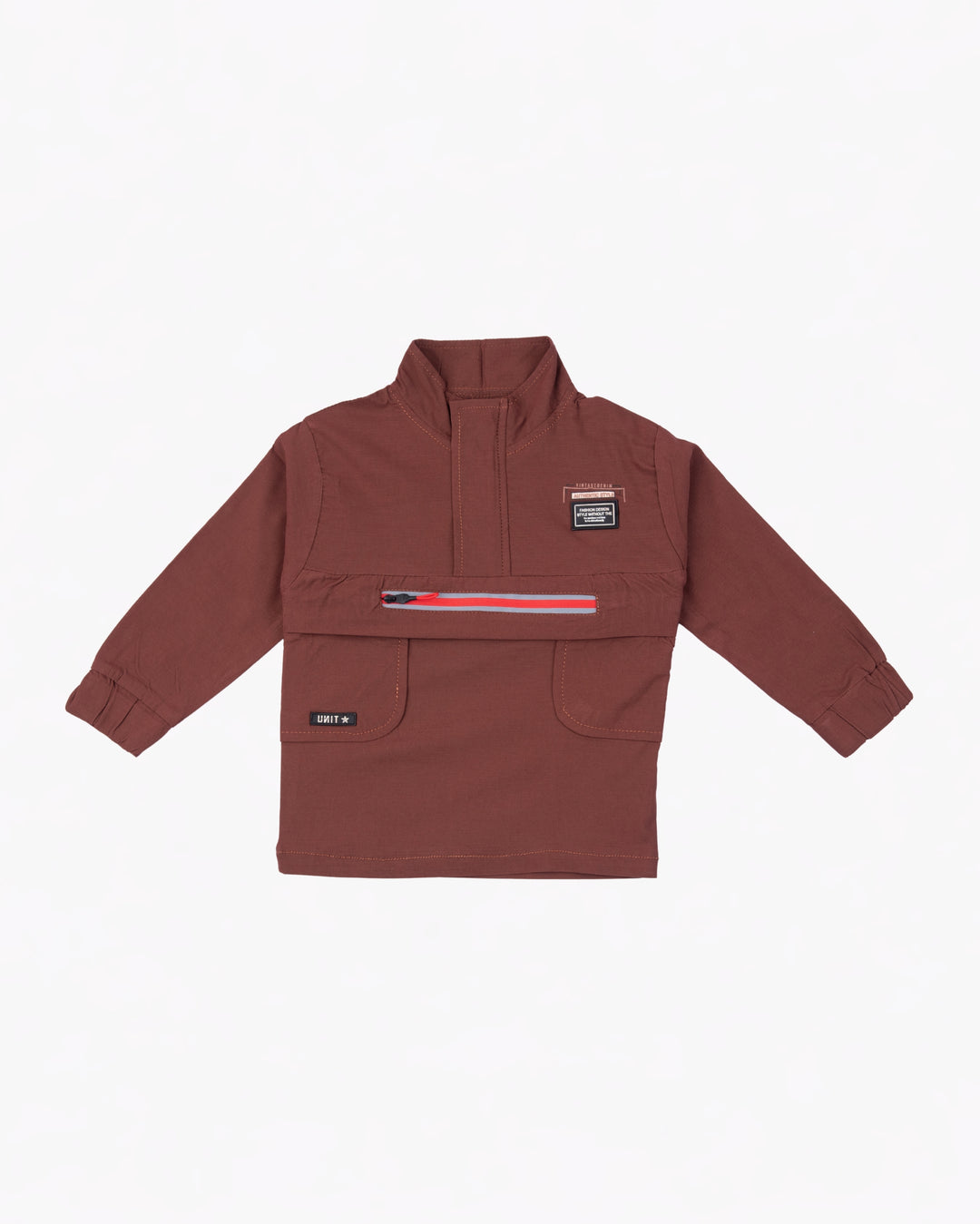 Boy Dark Brown Pullover Jacket Set