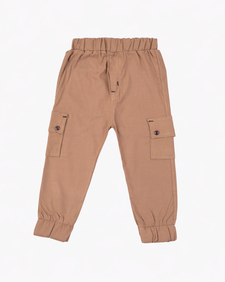 Boy Light Brown Pullover Jacket Set