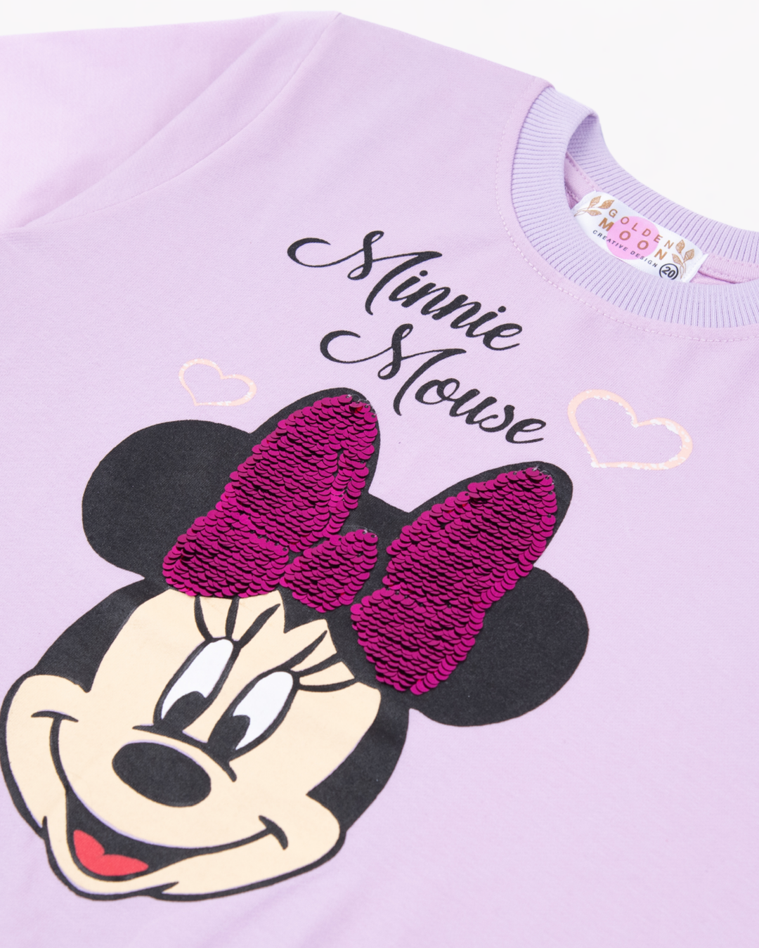 Girl Purple Minnie Mouse Crewneck Sweatshirt