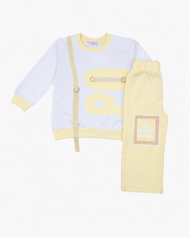 Girl Two-Tone Yellow Top and Pant Set