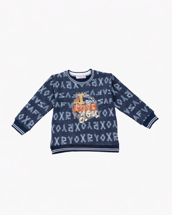 Girl Blue Letters Sweatshirt