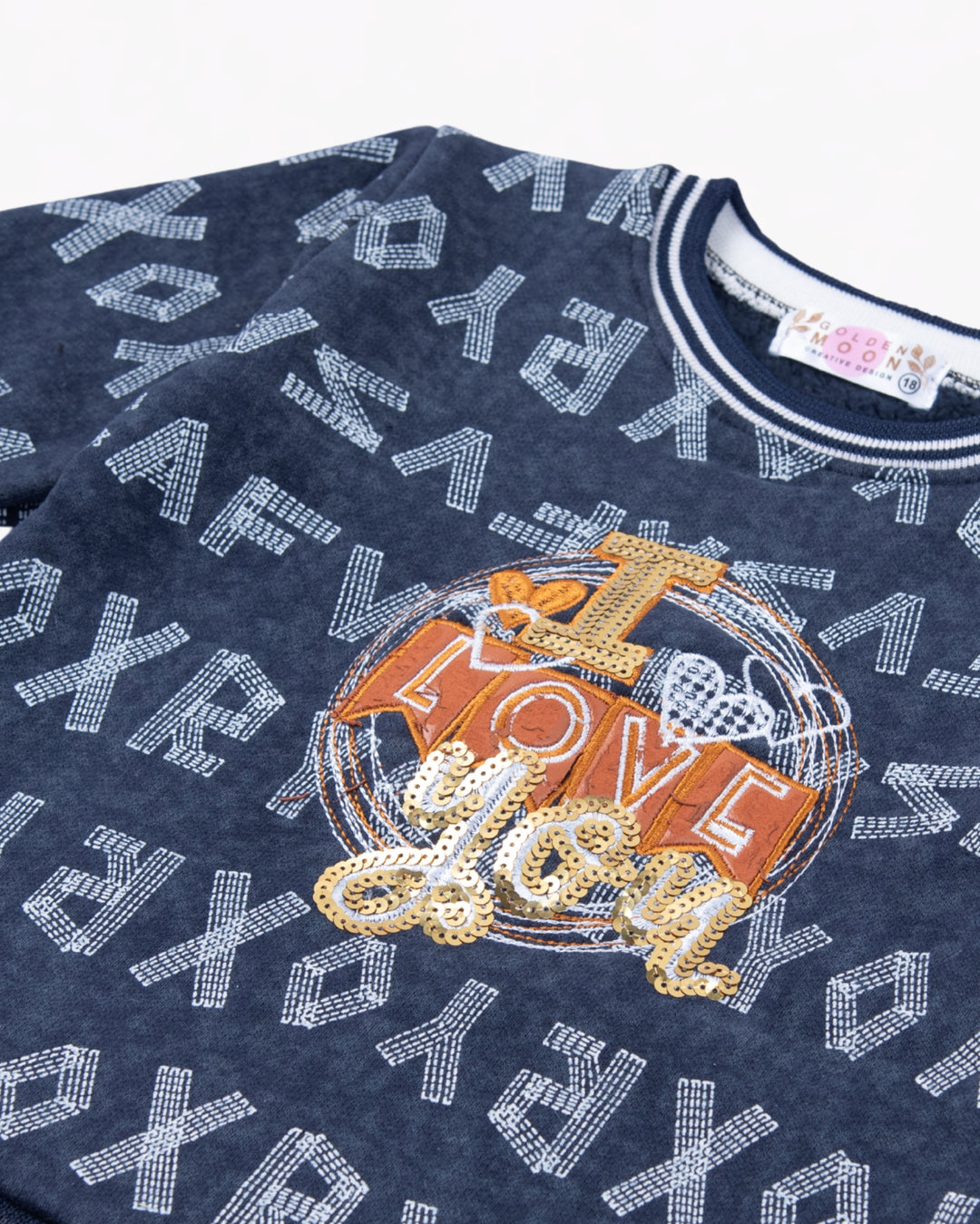 Girl Blue Letters Sweatshirt