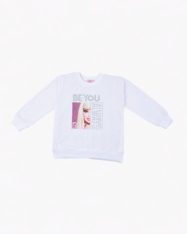 Girl Be You White Purple Crewneck Sweatshirt