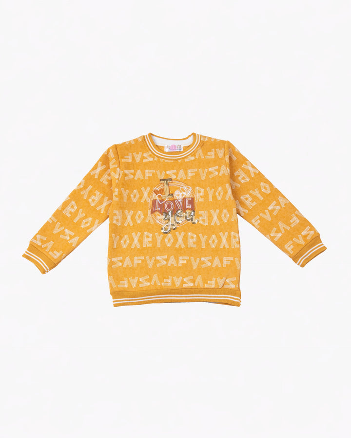 Girl Yellow Letters Sweatshirt