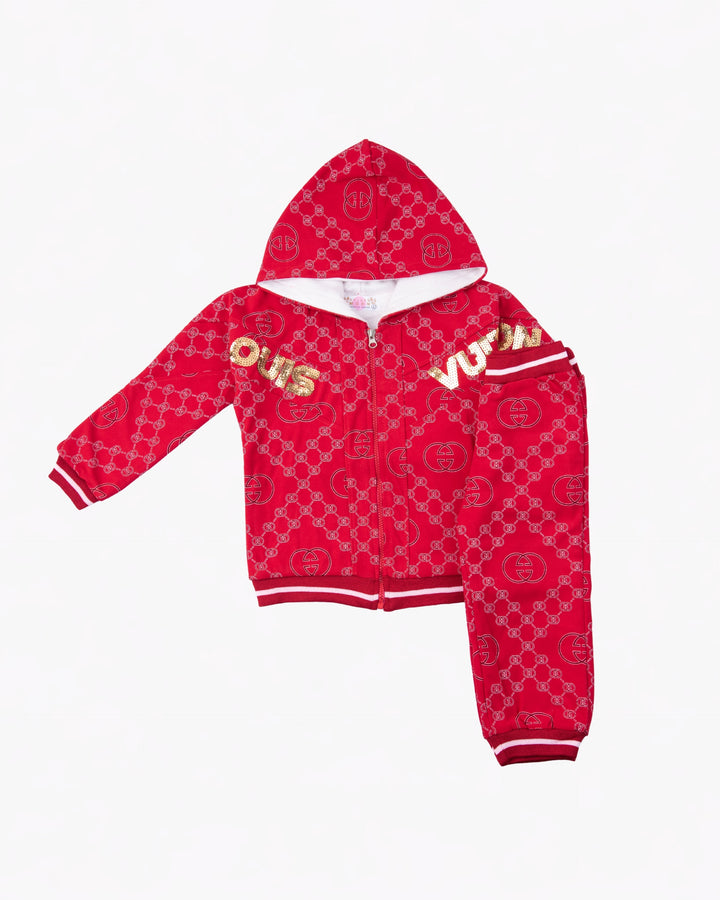 Girl Red Graphic Hoodie and Pant Set
