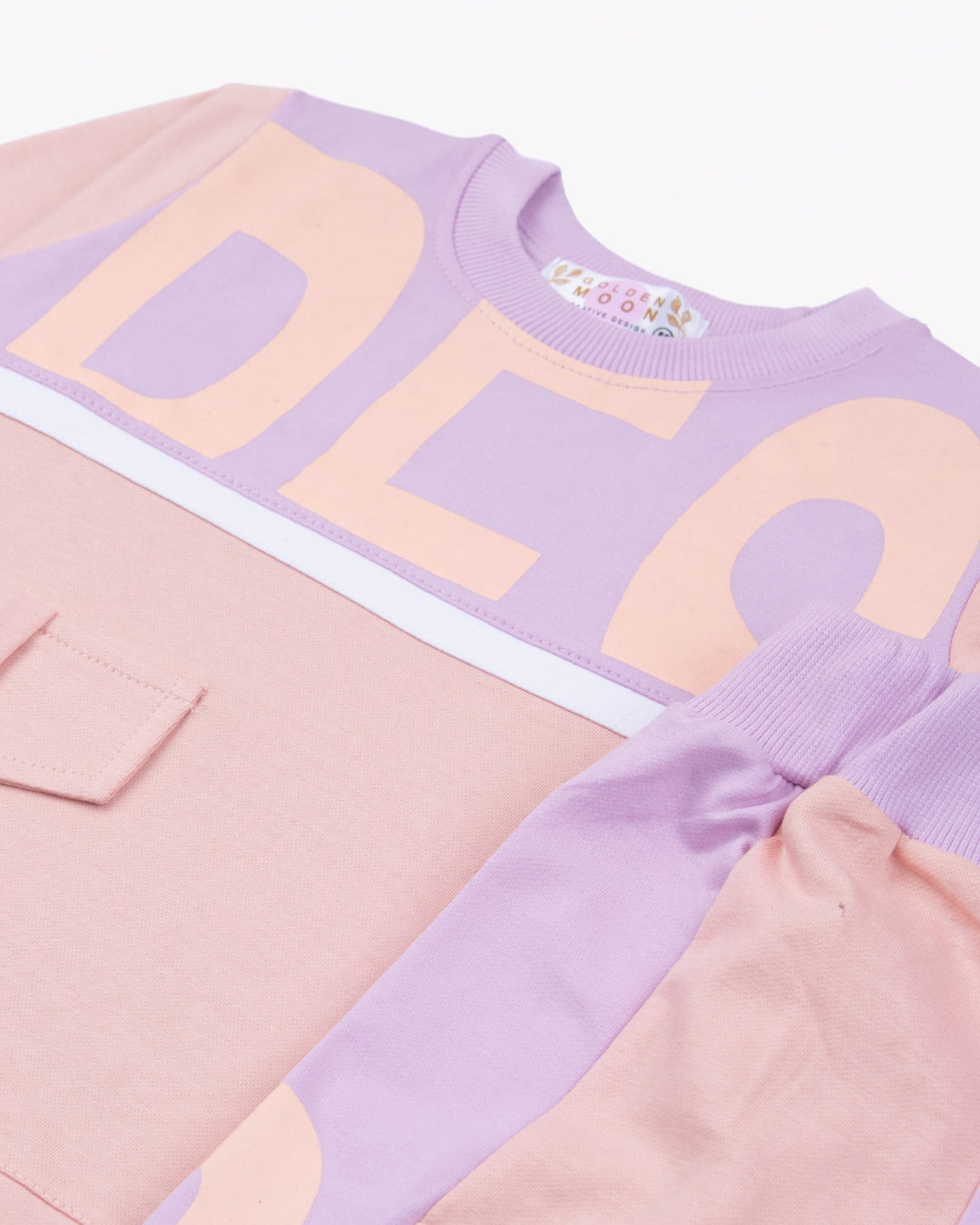 Girl Pink Utility Crewneck and Cargo Pant Set