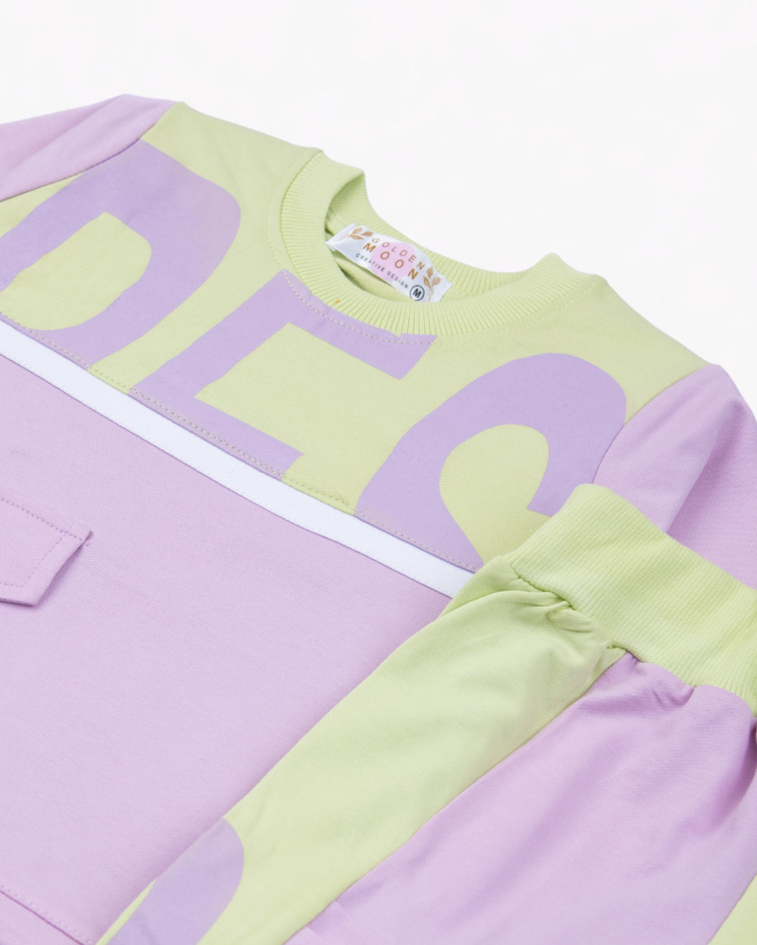 Girl Purple Utility Crewneck and Cargo Pant Set