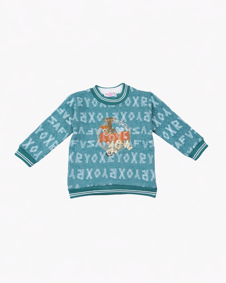 Girl Green Letters Sweatshirt